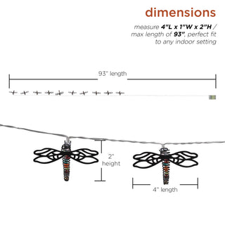 10pc Dragonfly String Lights w/Warm White LED Lights