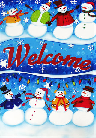 "Welcome Snowman" Design Garden Flag