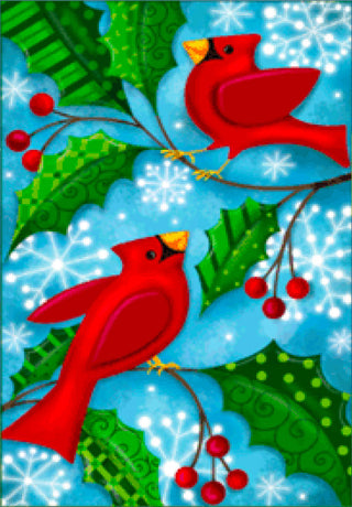"Winter Cardinals" Design Garden Flag