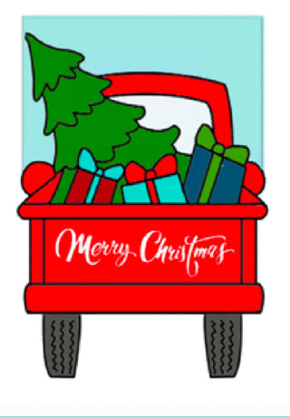 "Merry Christmas Truck Applique" Design Garden Flag