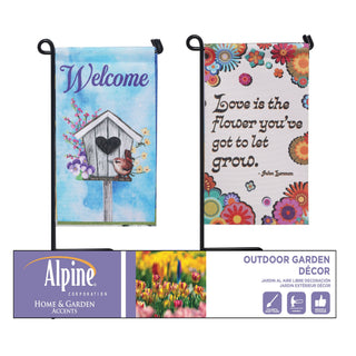 Spring Mini Flags w/Metal Stake