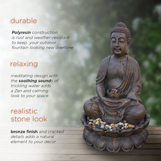Buddha Fountain with LED Lights