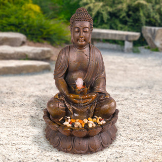 Buddha Fountain with LED Lights