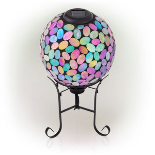 Solar Mosaic Pink Gazing Globe with Stand