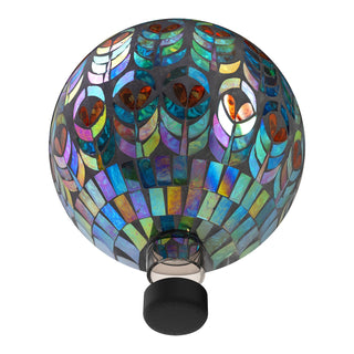 Gazing Globe with Peacock Feather Design
