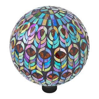 Gazing Globe with Peacock Feather Design