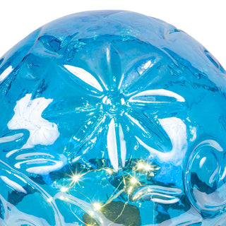 Pearlized Blue Glass LED Gazing Globe with Stand