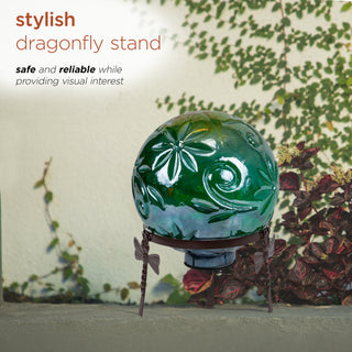 Pearlized Green Glass LED Gazing Globe with Stand
