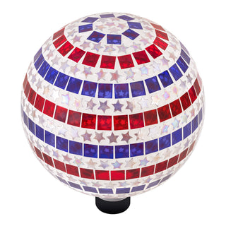 Gazing Globe with Patriotic Stars and Stripes