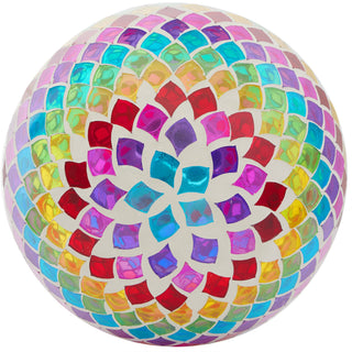 Multicolor Glass Gazing Globe with Mosaic Teardrop Design
