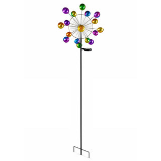 Solar Fiber Optic Multi Color Kinetic Spinner Stake