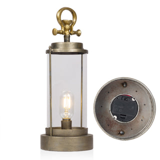 Vintage Metal and Glass Lantern - Large