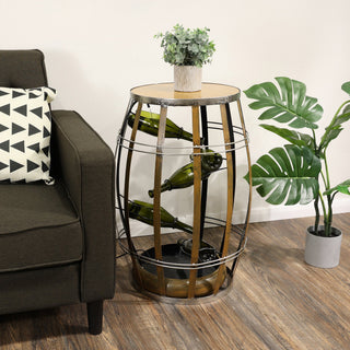 Metal Fountain with Tiered Glass Bottles