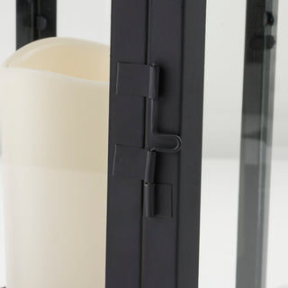 Black Hexagonal Candlelit Lantern