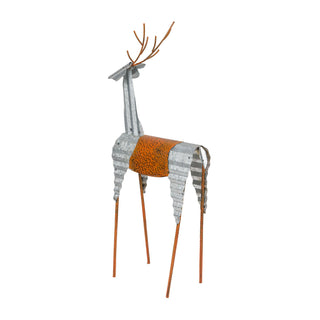 Metal Rustic Standing Reindeer Decor