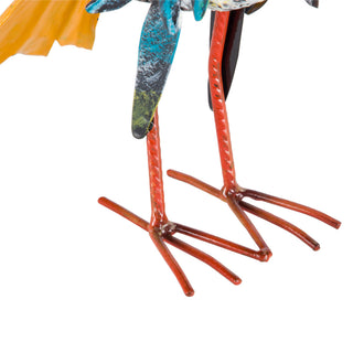 Quirky Metal Wide-Eyed Blue Bird Décor