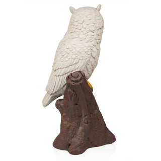 White Owl on Tree Trunk Statuary