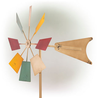 Multi-Color Kinetic Windmill Garden Stake