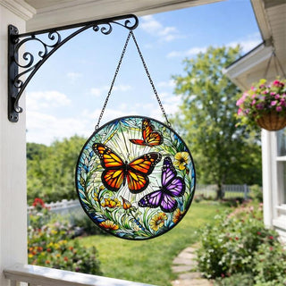 Glass Butterfly Hanging Decor