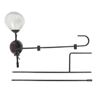 Solar Lighted Globe Garden Flag Holder Stake