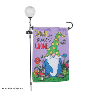 Solar Lighted Globe Garden Flag Holder Stake