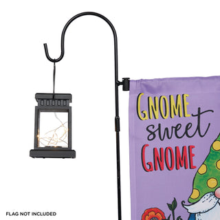 Solar Lighted Lantern Garden Flag Holder Stake