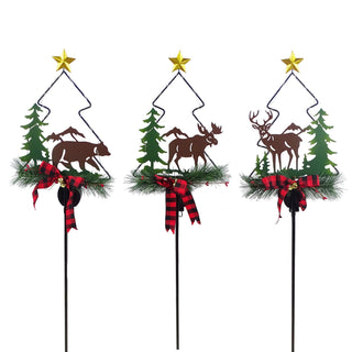 Solar Holiday Color Changing Moose, Deer, Bear Stake