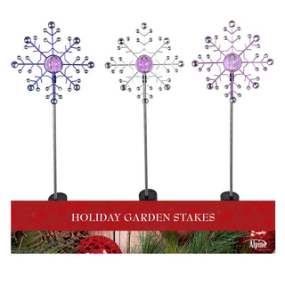 Solar Winter Snowflake Stake w/LED