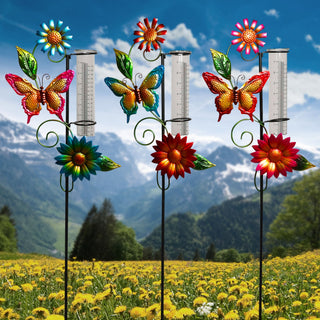 Metal Butterfly Rain Gauge Stake