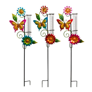 Metal Butterfly Rain Gauge Stake