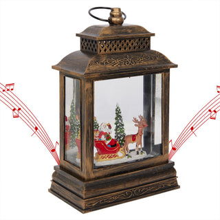 Santa Sleigh and Reindeer Snowglobe with LED and Music