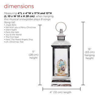 Angel Nativity Snowglobe with LED Light and Music