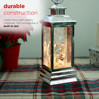 Angel Nativity Snowglobe with LED Light and Music