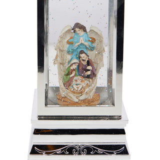 Angel Nativity Snowglobe with LED Light and Music