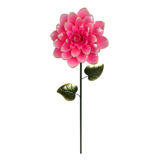 Metal Pink/White/Orange/Blue Flower Stake