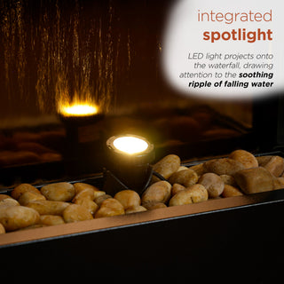 Bronze Mirror Fountain w/Decorative Stones & LED Light