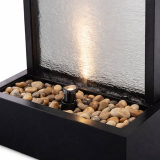 Black-Framed Waterfall Fountain with LED Light - Large w 30LM