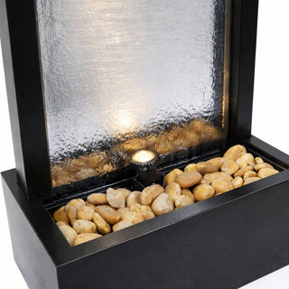Black-Framed Waterfall Fountain with LED Light -Small