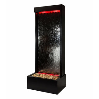 Black-Framed Waterfall Fountain w/ Multi-Color LED and Remote