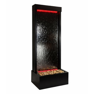 Black-Framed Waterfall Fountain w/ Multi-Color LED and Remote