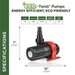 Eco-Twist Pump 4000GPH / 33 Ft. Cord