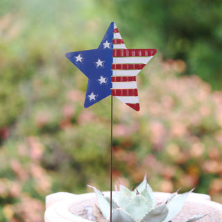 Patriotic Star Metal Garden Stake