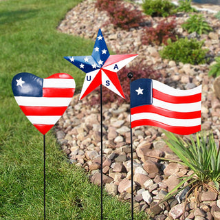 Patriotic Flag Garden Stake