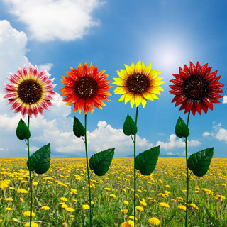 Colorful Glitter Sunflower Metal Garden Stakes