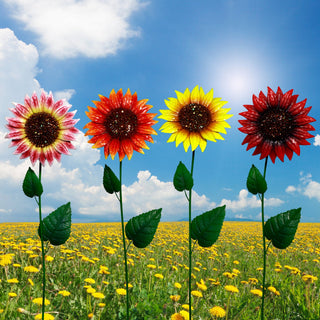 Colorful Glitter Sunflower Metal Garden Stakes