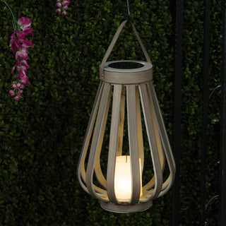 Solar Gray Decorative Lantern with Warm White LED