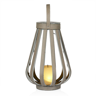 Solar Gray Decorative Lantern with Warm White LED