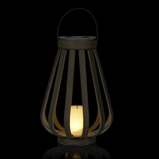 Solar Gray Decorative Lantern with Warm White LED