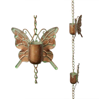 Metal Hanging Butterfly Chain Rain Catcher