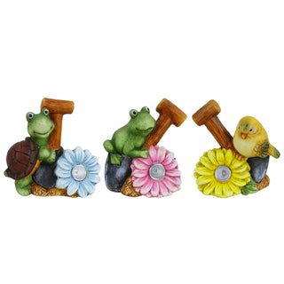 Solar Turtle, Frog & Bird with Tool Decor